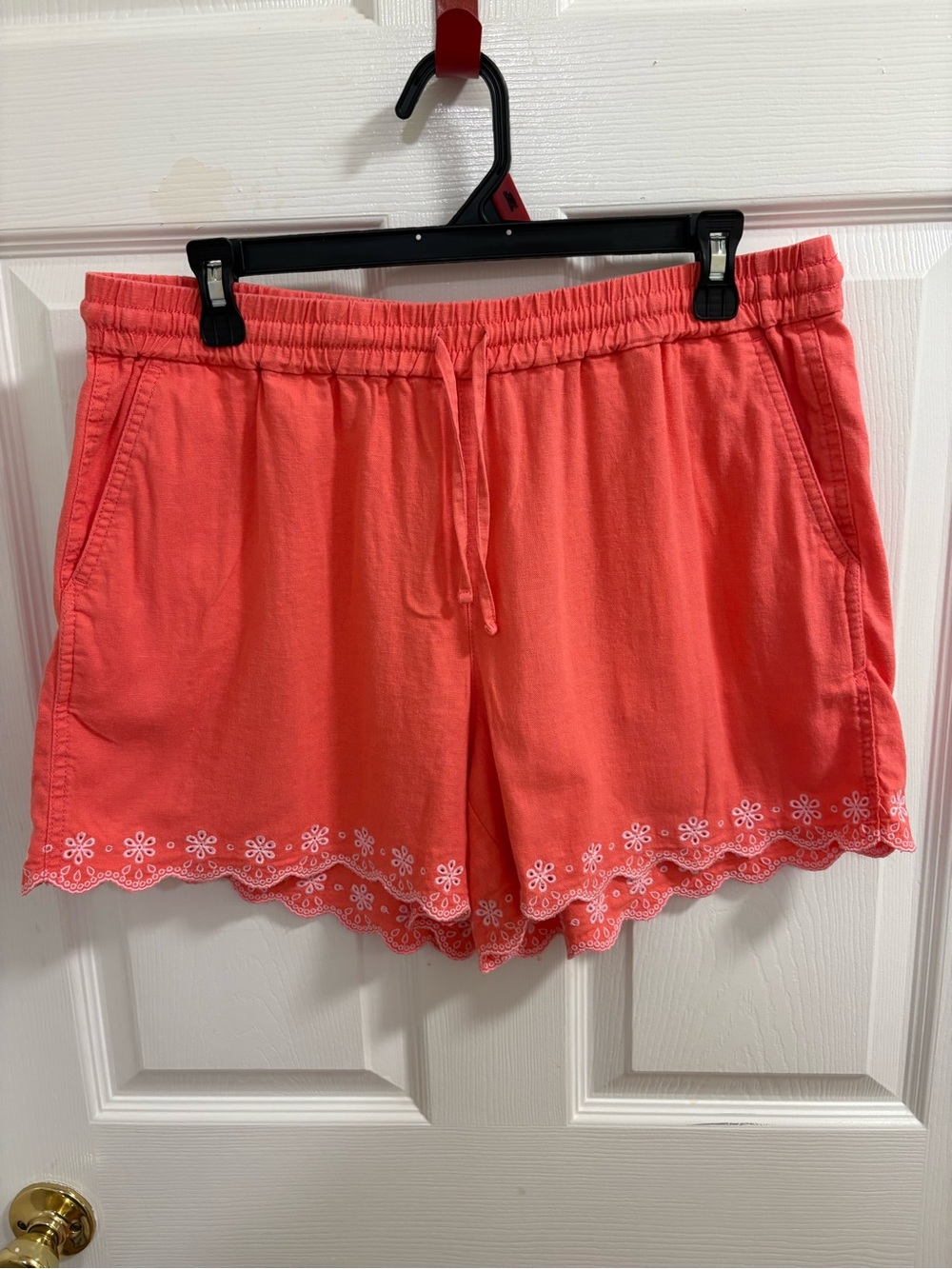 J crew linen blend shorts, elastic waist